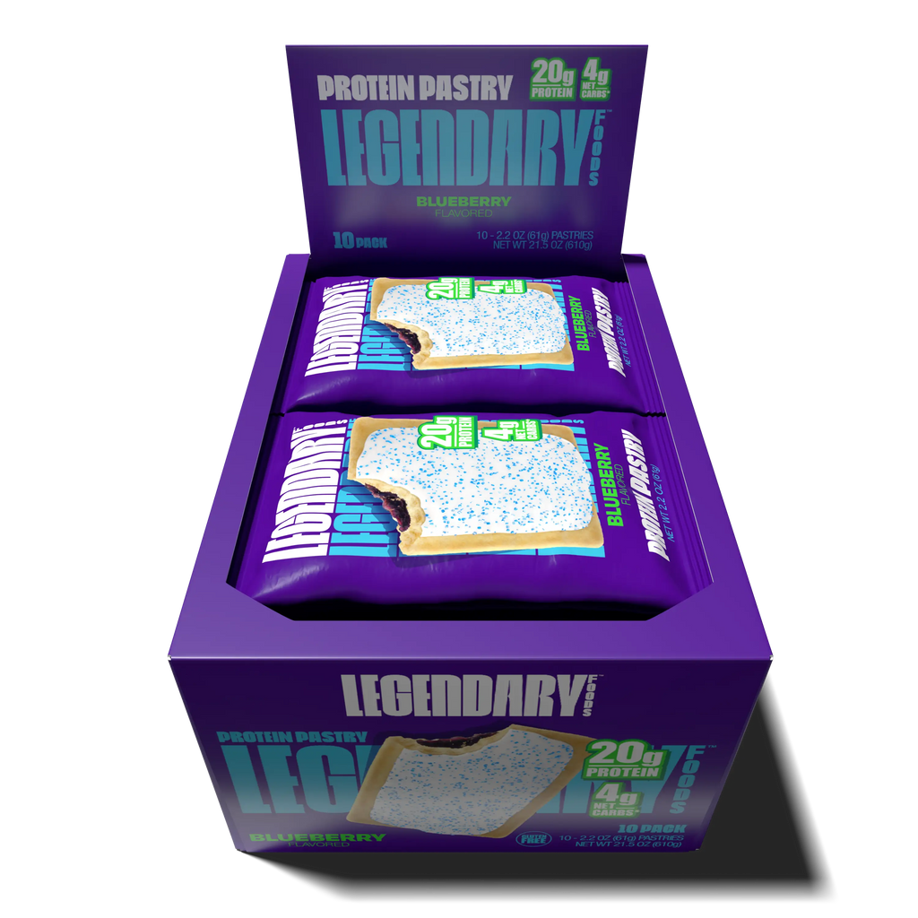 Open box of Blueberry Protein Pastries