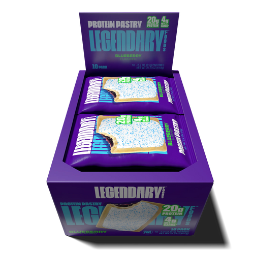 Open box of Blueberry Protein Pastries