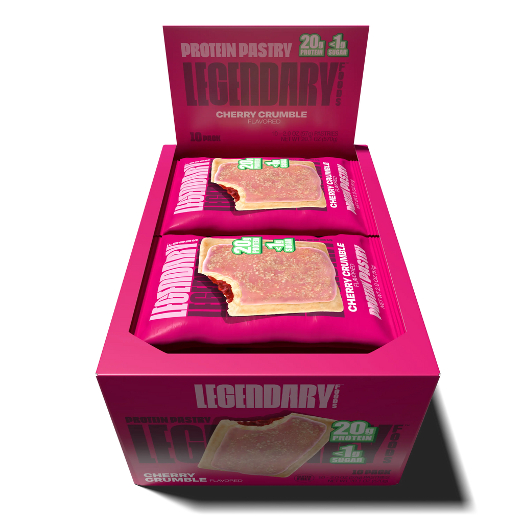 Open box of Cherry Crumble Protein Pastries