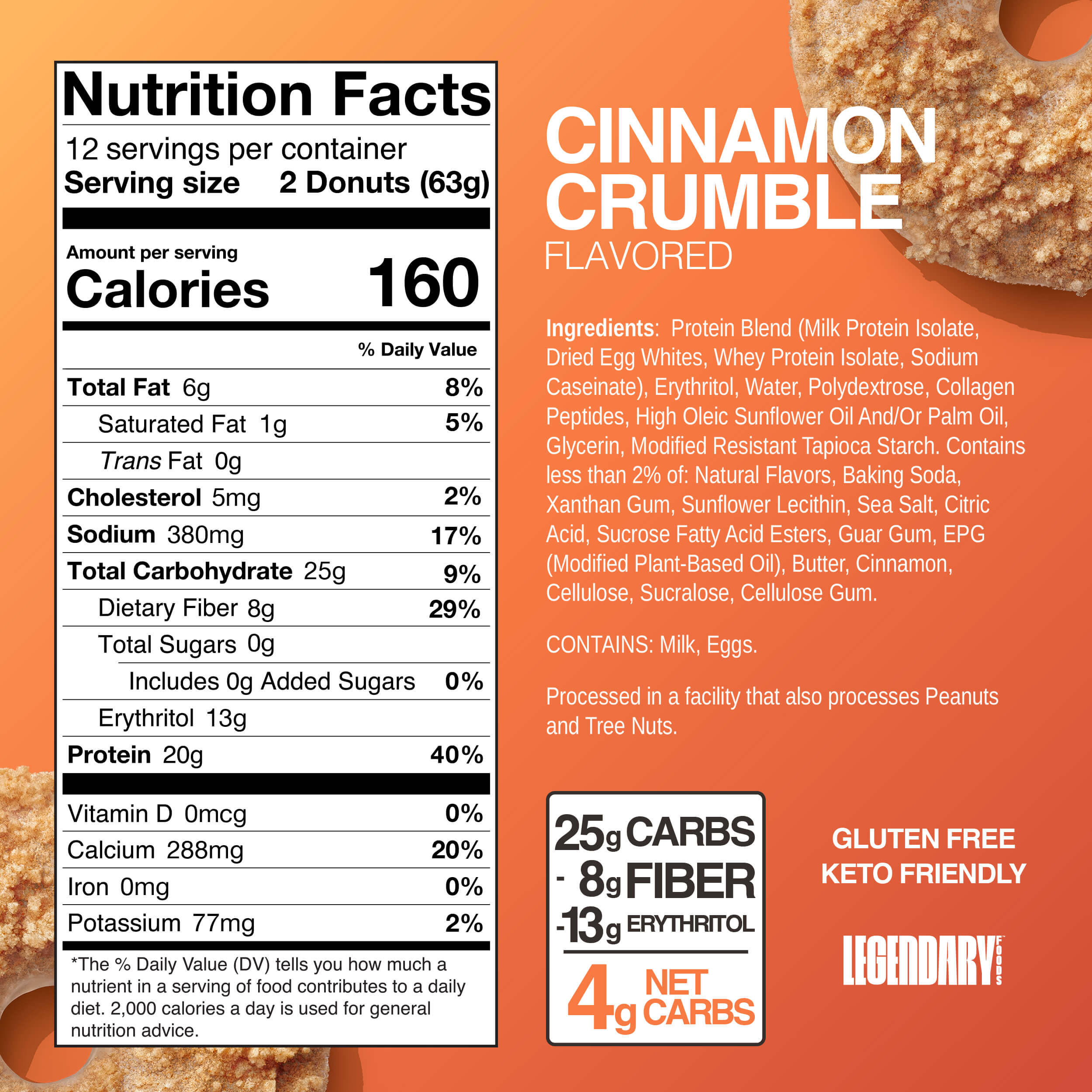 Cinnamon Crumble Donuts nutrition facts