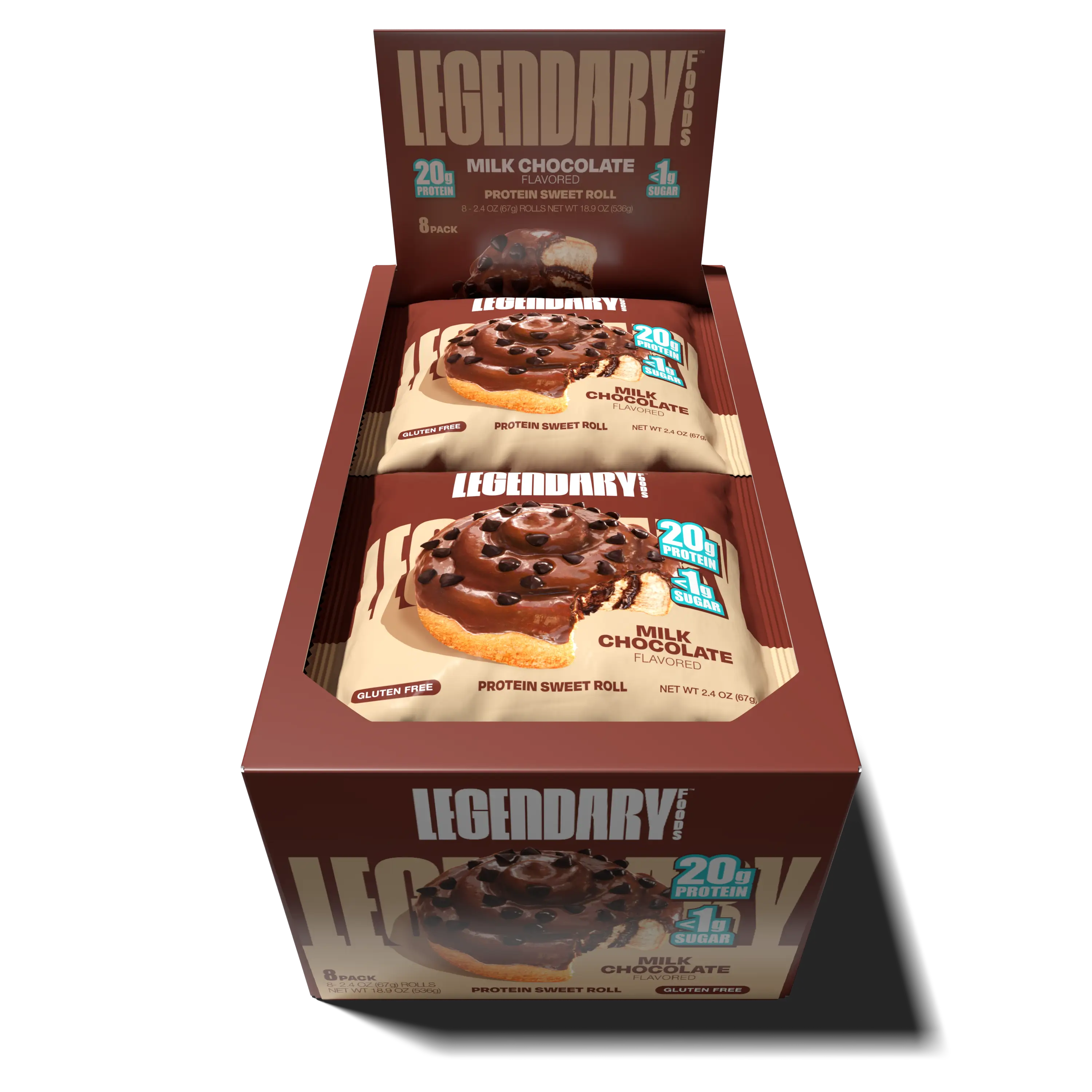 Open box of Milk Chocolate Protein Sweet Rolls