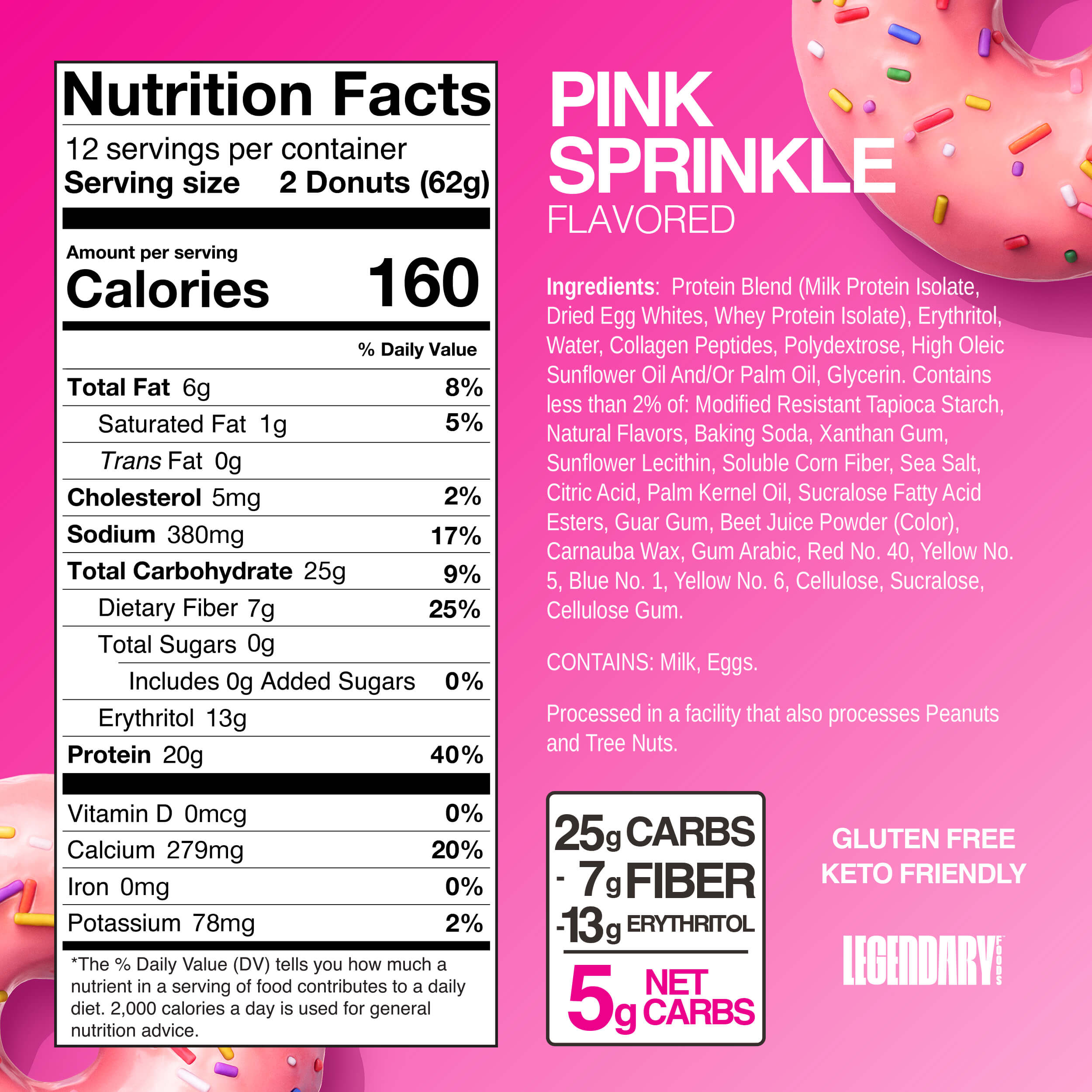 Pink Sprinkle Donuts nutrition facts