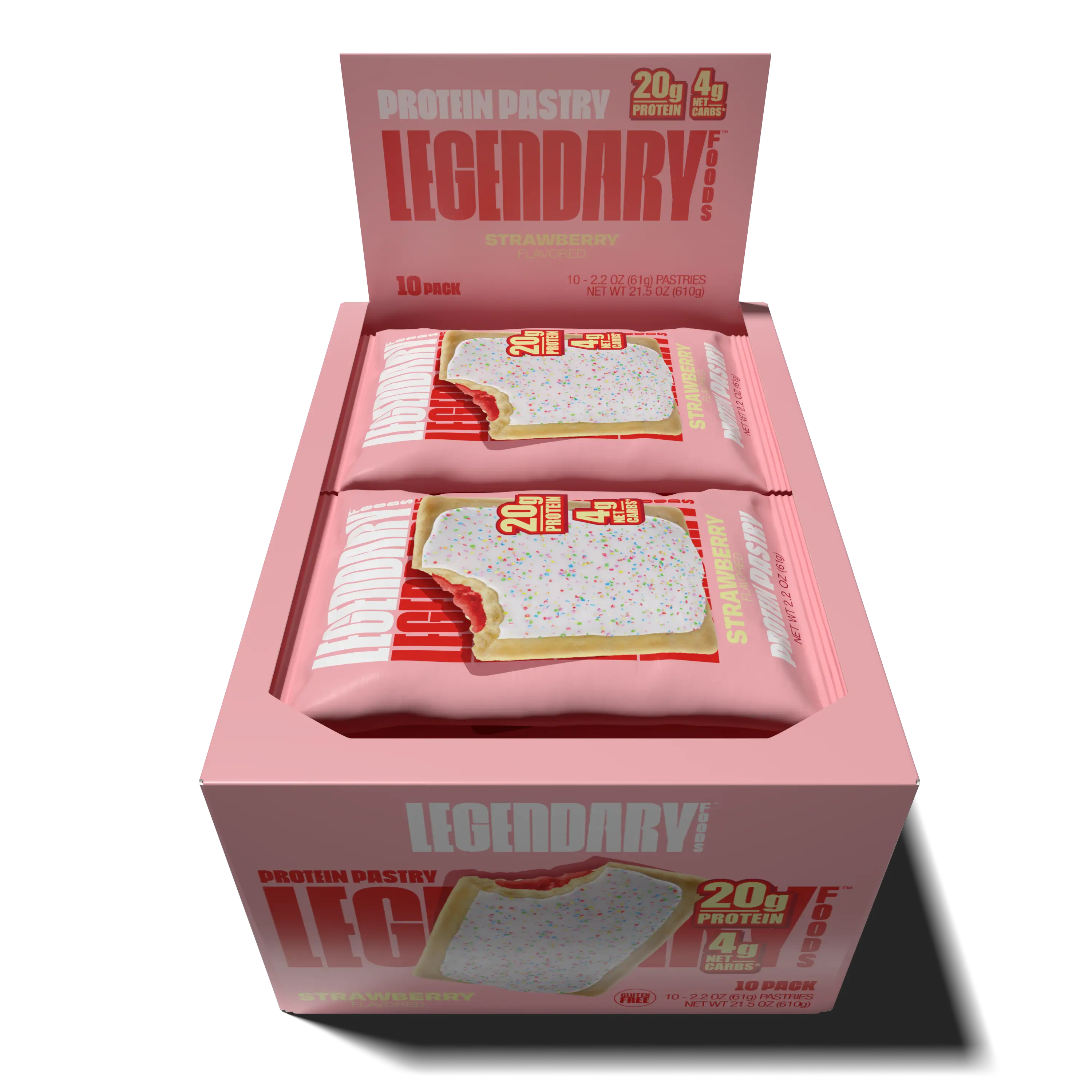 Open box of Strawberry Protein Pastries