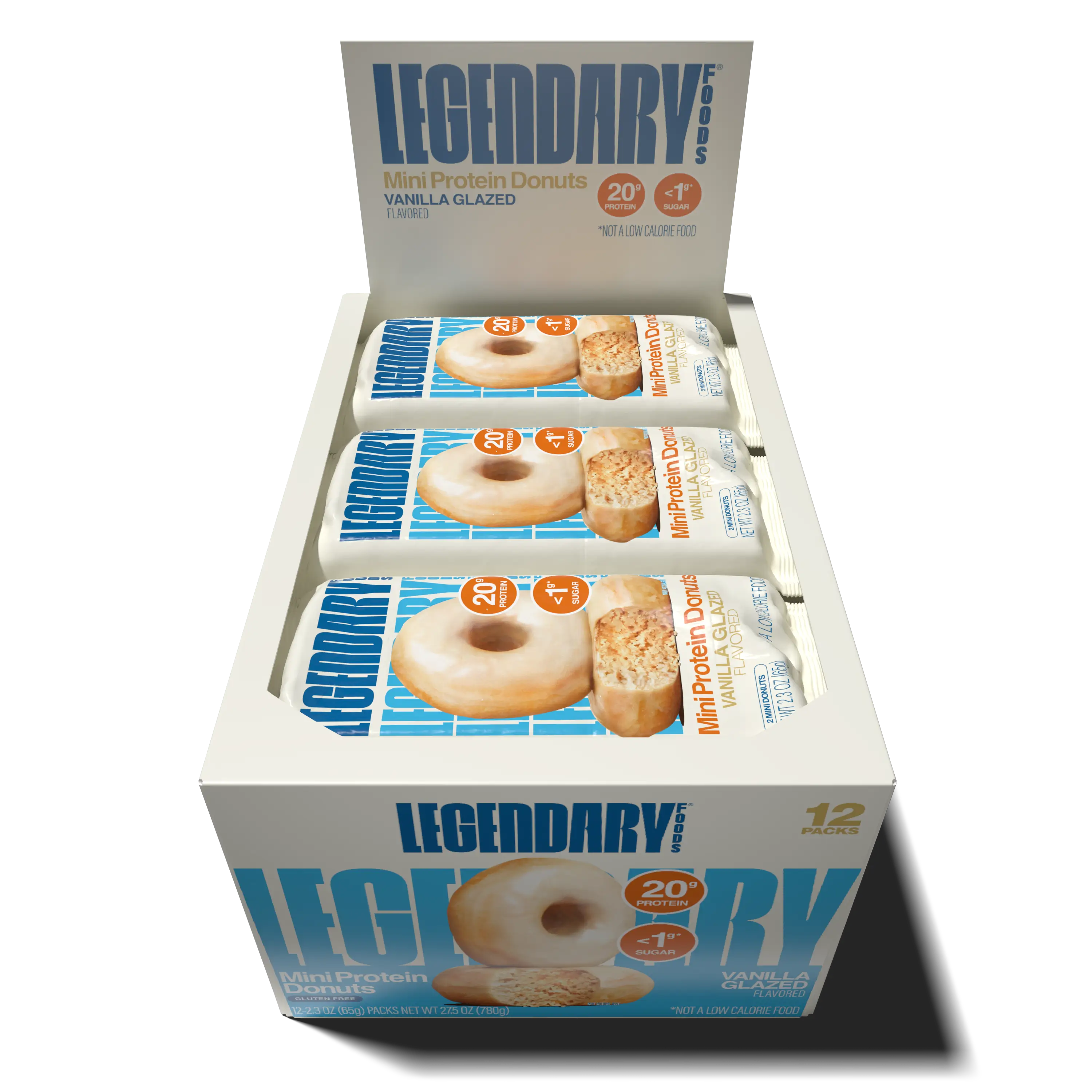 Open box of Vanilla Glazed Protein Donuts