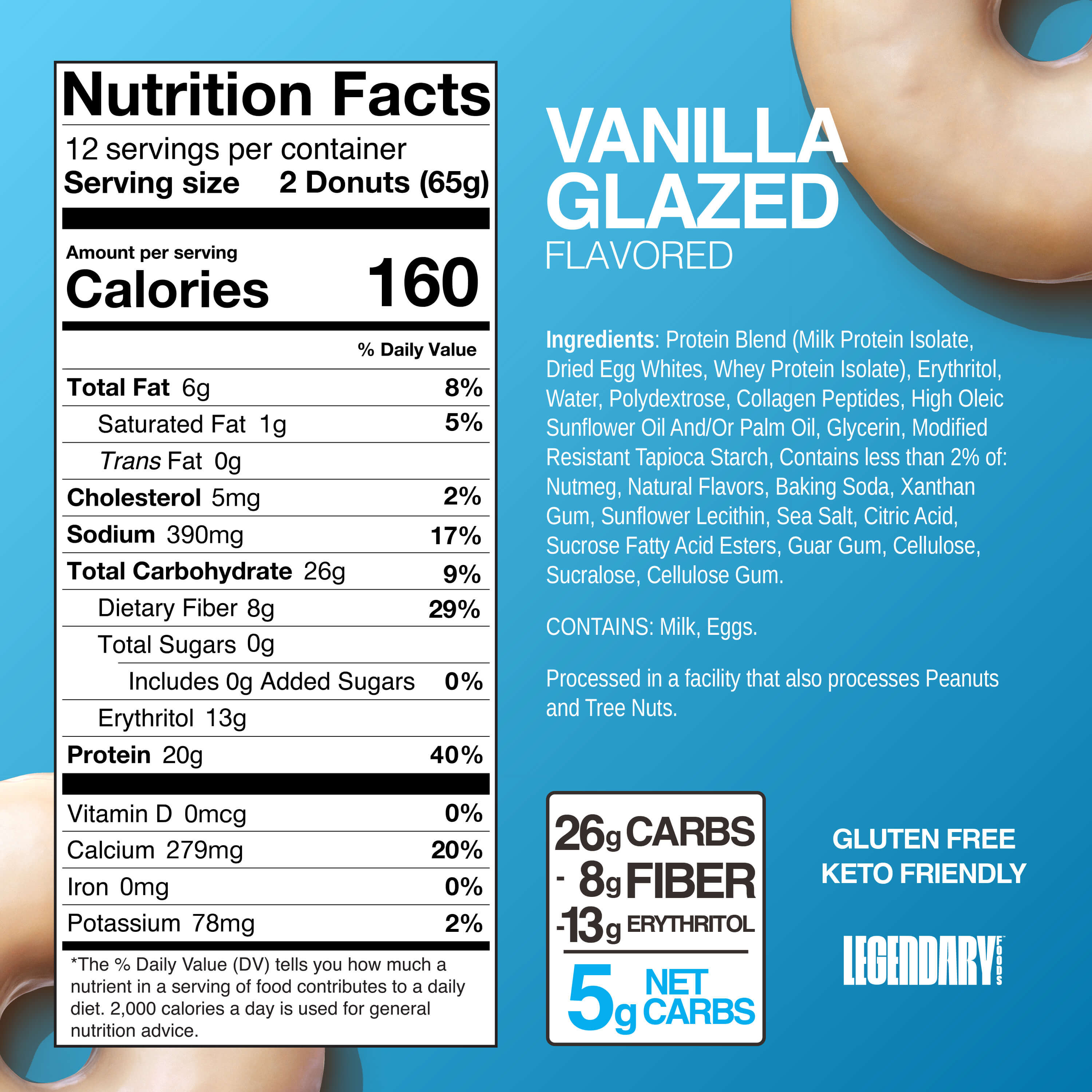 Vanilla Glazed Donuts nutrition facts